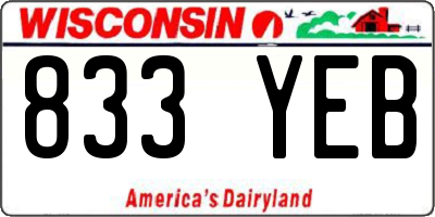 WI license plate 833YEB