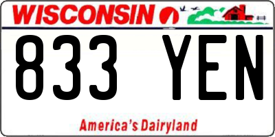 WI license plate 833YEN