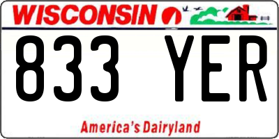 WI license plate 833YER