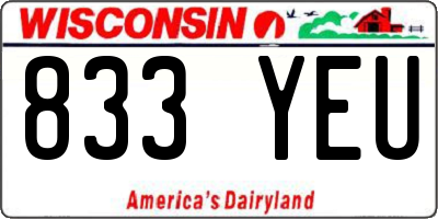WI license plate 833YEU