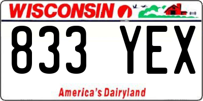 WI license plate 833YEX