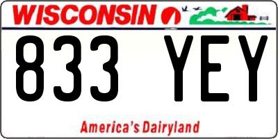 WI license plate 833YEY