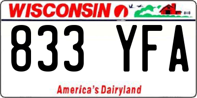 WI license plate 833YFA