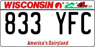 WI license plate 833YFC