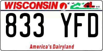 WI license plate 833YFD