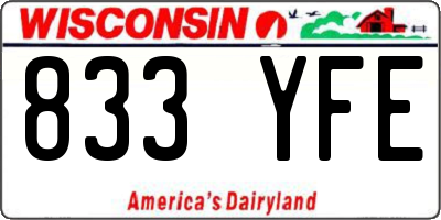 WI license plate 833YFE