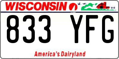 WI license plate 833YFG