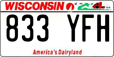WI license plate 833YFH