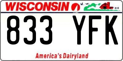 WI license plate 833YFK