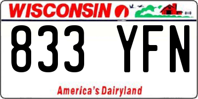 WI license plate 833YFN