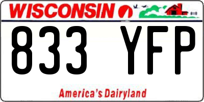 WI license plate 833YFP