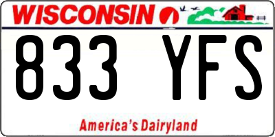 WI license plate 833YFS