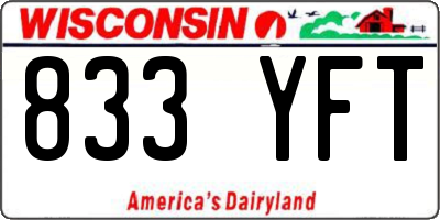 WI license plate 833YFT