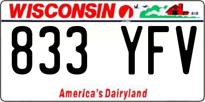 WI license plate 833YFV