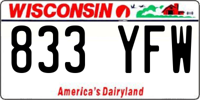 WI license plate 833YFW