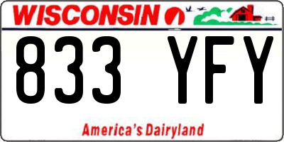 WI license plate 833YFY