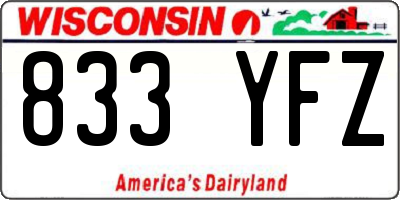 WI license plate 833YFZ
