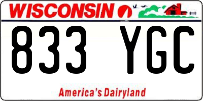 WI license plate 833YGC