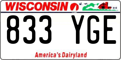 WI license plate 833YGE