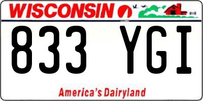 WI license plate 833YGI
