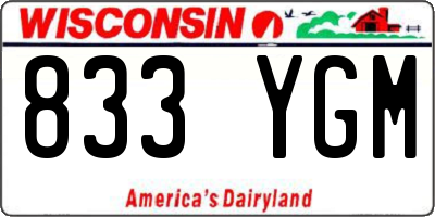 WI license plate 833YGM