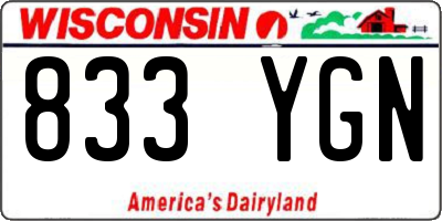 WI license plate 833YGN