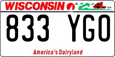WI license plate 833YGO