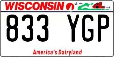 WI license plate 833YGP
