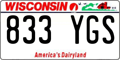 WI license plate 833YGS