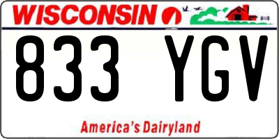 WI license plate 833YGV