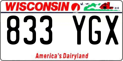 WI license plate 833YGX