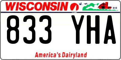 WI license plate 833YHA