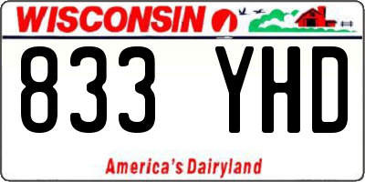 WI license plate 833YHD