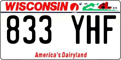 WI license plate 833YHF