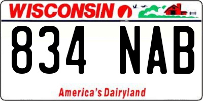 WI license plate 834NAB