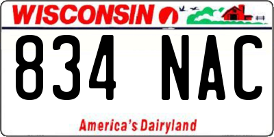 WI license plate 834NAC
