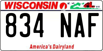 WI license plate 834NAF