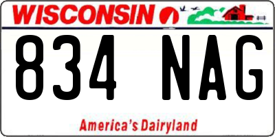 WI license plate 834NAG