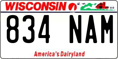 WI license plate 834NAM