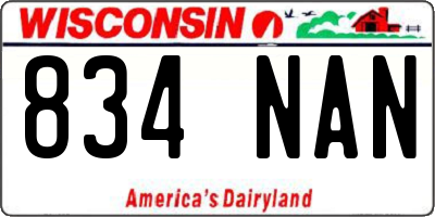WI license plate 834NAN