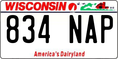 WI license plate 834NAP