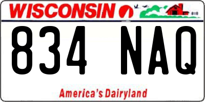 WI license plate 834NAQ