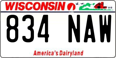 WI license plate 834NAW