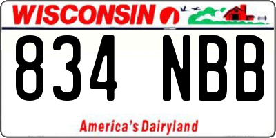 WI license plate 834NBB