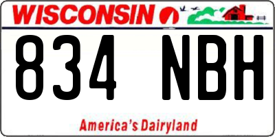 WI license plate 834NBH