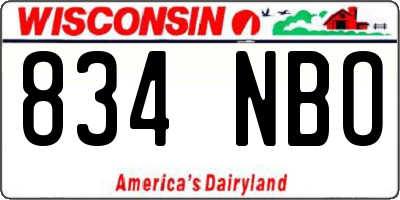 WI license plate 834NBO