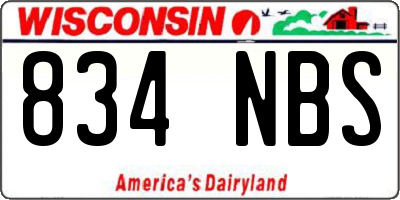 WI license plate 834NBS