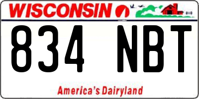WI license plate 834NBT