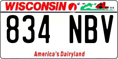 WI license plate 834NBV