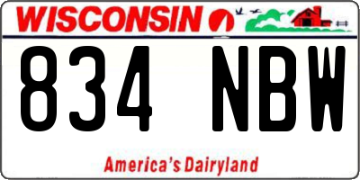 WI license plate 834NBW